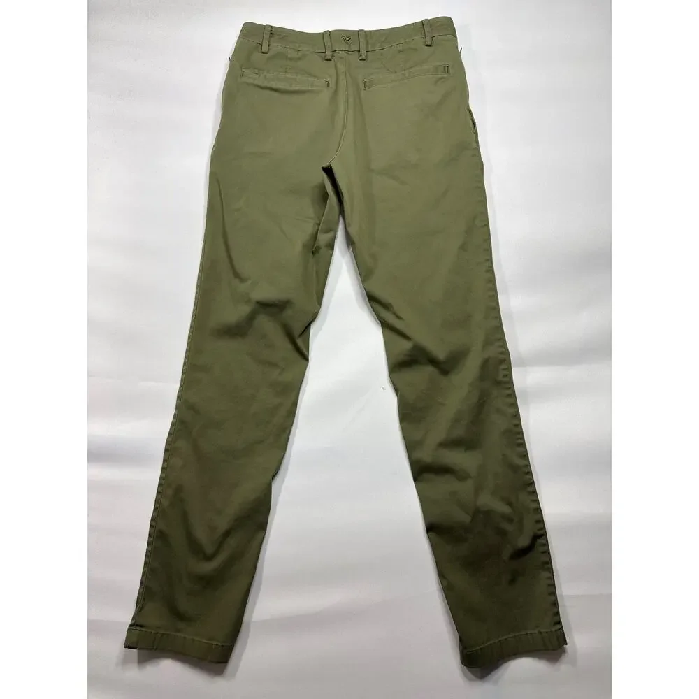 Birddogs Men's Slim Fit Stretch Army Green Chino Pants - Size 30x32 (29x30.5) - Picture 2 of 4